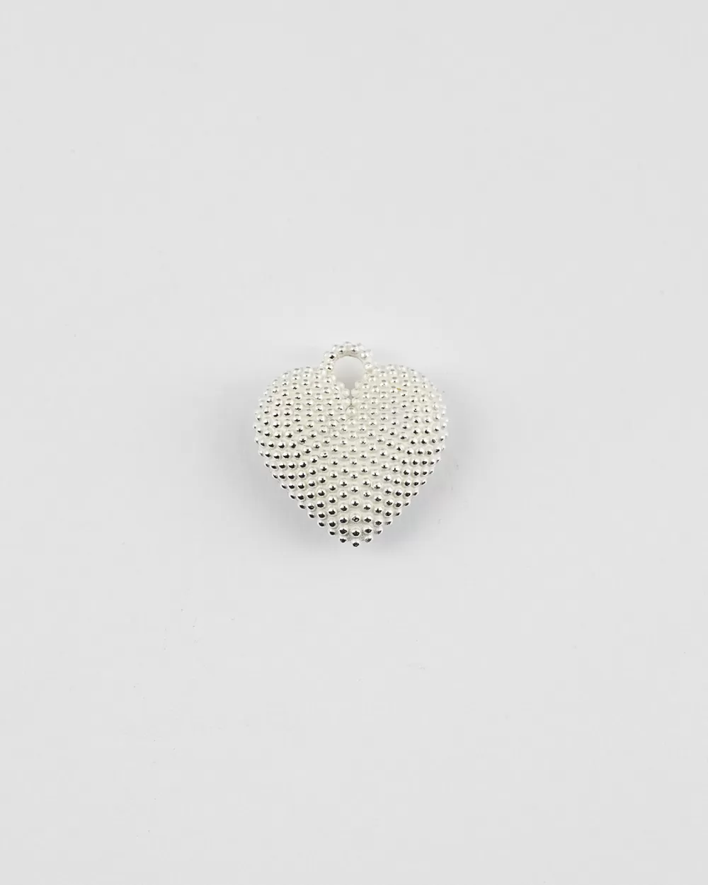 Nove25 Pendente Cuore Pieno Puntinato Bianco / Argento Bianco