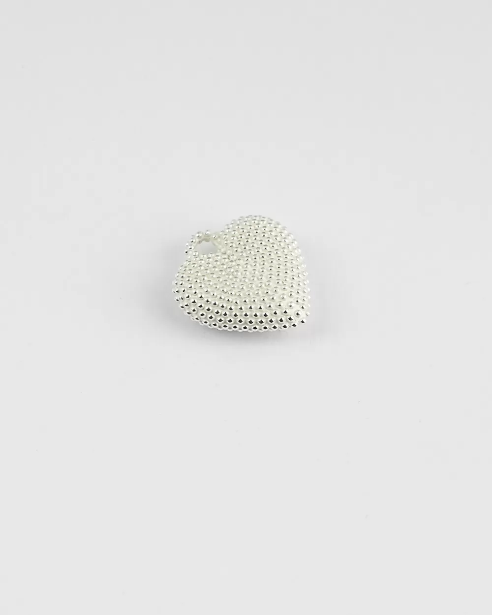 Nove25 Pendente Cuore Pieno Puntinato Bianco / Argento Bianco